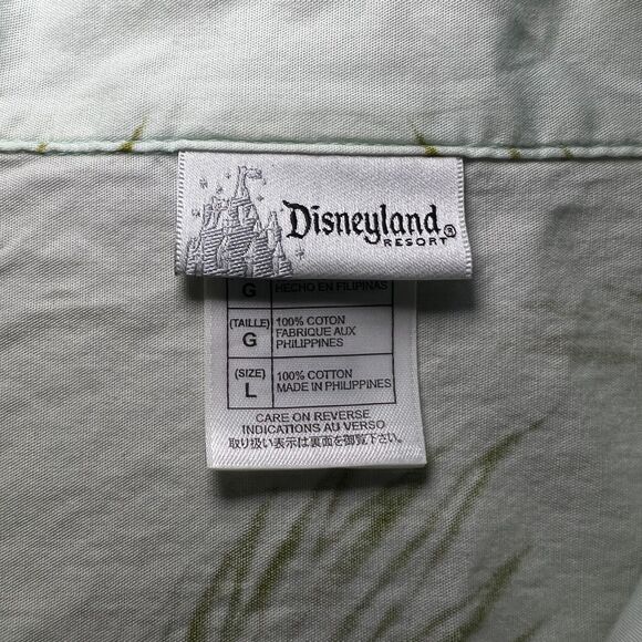 Walt Disney Land Mens Large Hawaiian Shirt Button Parks Mickey Hammock Tiki - Picture 3 of 5